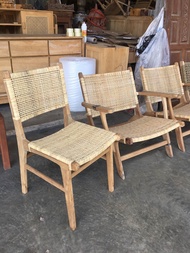 Free delivery 💯 ส่งฟรี Rattan Dining Chair เก้าอี้หวายทั้งตัว โครงไม้สัก Rattan chair Teak Wood
