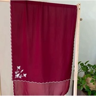 [PRELOVED] SELENDANG/VEIL SULAM BUNGA selempang + FREE SHAWL MAROON