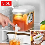 **包郵** [3.5L]按壓式冰水壺 雪櫃冷水箱 帶水龍頭 冰箱 水果茶 自製凍飲 水龍頭容器 冷水桶 冷水筒 冷藏庫耐冷熱