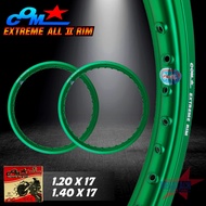 วงล้ออลูมิเนียม ล้อ COM EXTREME ALL ll ขนาด 1.20 + 1.40 X 17 ขอบเรียบ แพ็คคู่ จำนวน 2 วง ล้อคอม เอ็ก