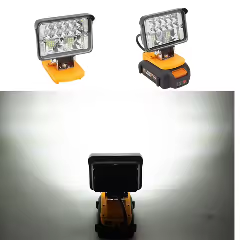w/USB C-Type LED Working Light Spotlight Portable Lamp Lantern for Worx 6PIN 20V Lithium Battery Lan