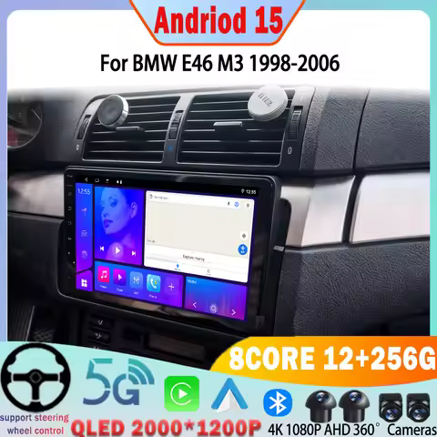 Android 15 For BMW E46 M3 1998 - 2006 Carplay Auto 2K QLED Car Navigation Radio Multimedia Video Pla
