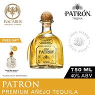 Patron Anejo Tequila - 750ml / 75cl, 40% ABV - Spirit Aged in Oak Whiskey Barrels + FREE Patron Mini