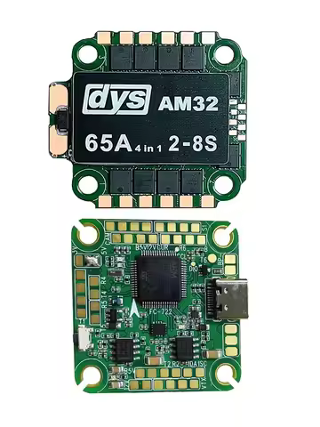 DYS AM32 65A 4IN1 Brushless ESC 2-8S/F7 F722 Stack Flight Controller/For Freestyle FPV Drone Racing 