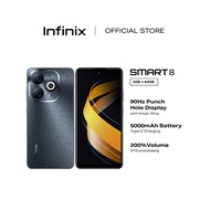 Infinix Smart8 (64GB + up 6GB RAM) 90Hz Hole Display 5000mAh Battery 200% Super Volume DTS Mobile Mi