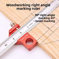 Woodworking Right Angle Ruler 45° 90° Angle Ruler Right Angle Ruler Adjustable Scribe Angle Gauge He