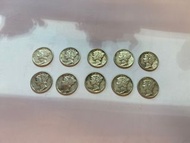 美國一分 十美仙 10美仙 一美分 銀幣 10 粒