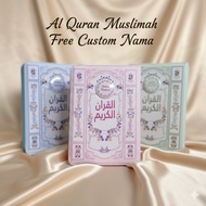 Al Quran Muslimah Zipper Free Custom Name A5 A6 Tajweed Latin Gift Translation Color Block