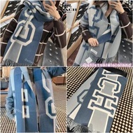 COACH 學院風雙面用羊毛圍巾 頸巾 男女同款