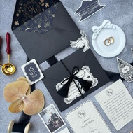 BLACK Theme Wedding Keepsake Wedding Vows Wedding Invitation