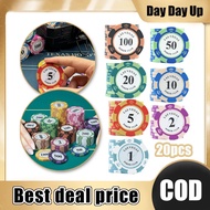 20pcs Chips Set Poker Dealer Chips Set Durable Playing Card Poker Set Texas Holdem Poker Chips Poker