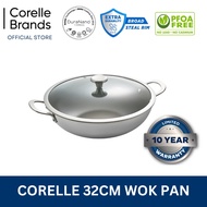 Corelle DuraNano 32cm Wok Pan - Uncoated Non-Stick Stainless Steel Cookware (10 Years Warranty) CBDN