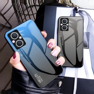 Hard Case OPPO Reno7 Z 5G Case Cover Gradient Tempered Glass Casing OPPO Reno 7Z Reno7Z 5G Phone Case Back Cover