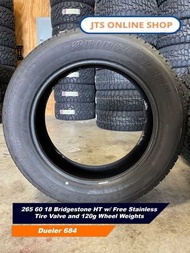 Bridgestone 265/60R18 HT w/Free Stainless Tire Vae at 120g Wheel Weights