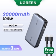 UGREEN PB720 20000mAh Laptop Power Bank PD 100W Fast Charging for Dell Lenovo MacBook Air Samsung S23 iPhone 15 14 13 Pro Max for Pixel iPad Xiaomi Huawei Mobile Phones Power Adapter