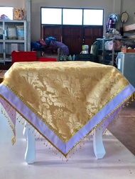 ผ้าปูโต๊ะ ผ้าคลุมโต๊ะเคียงพระสงฆ์ เทศกาลต่างๆ  (A set of side table cloth)