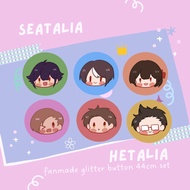 Hetalia Mal Glitter Button Badge Hetalia World Stars Malaysia 44mm fanmade anime cute mini sparkle