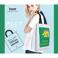 ICON Eco bag / Eco Natural Cotton Canvas printed with designs Tote Bag for outing, shopping & school