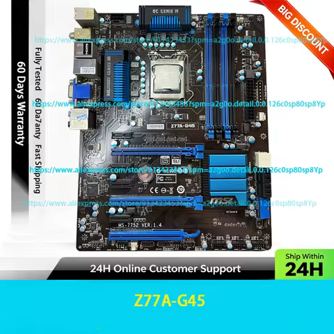 For MSI Z77A‑G45 Motherboard 32GB LGA1155 DDR3 ATX Z77 Mainboard 100% Tested Fast Ship