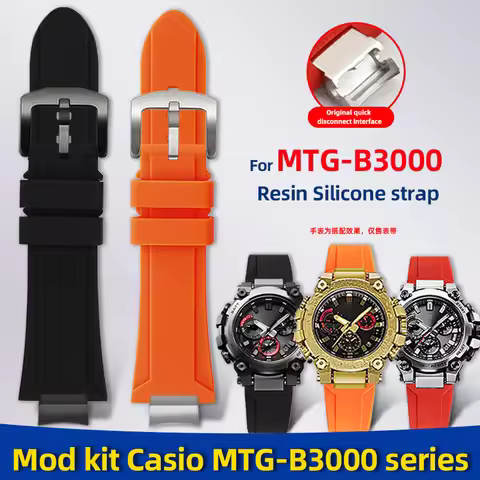 Mod Kit MTG-B3000 Resin Silicone watch strap For Casio G-shock MTG-B3000B modified quick detachable 