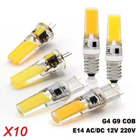 10pcs/lot LED COB Lamp G4 E14 E27 LED Bulb Dimmable mini COB Lampada LED Lighting Replace Halogen Sp