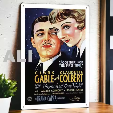 It Happened One Night (1934) Metal Movie Poster Tin Sign Plaque Film 8"x12" pp