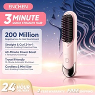 Enchen Sikat Pelurus Rambut H100 Cordless Hair Straightener Comb Wireless Negative Ionic Hair Straig