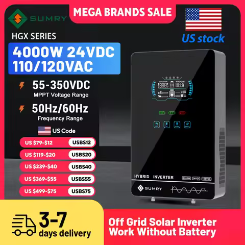 SUMRY Hybrid Solar Inverter 4000w 24V 140A Over-load Protection Pure Sine Wave Solar Inverter 5600W 