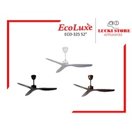 SALE  ECO-325 52" DW ECO-325 52" BK ECO-325 52" WH  ECOLUXE 52" CELLING FAN DARK WD, BLK or WH  KIPAS SILING