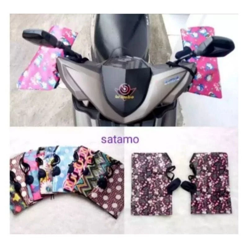 TERMURAH Sarung Tangan Nempel Stang Motor Satamo Motif