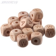 KISSFENY Wooden Beads, Wooden Alphabet Letter Wood Beads, Bracelet Letter Cube Star Alphabet Beads D