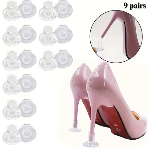 9 pairs Clear Heel Protectors for High Heels Perfect For Outdoor Events Shoes Accessory Protective H