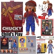 Child's Play NECA Chucky Christmas Ver. Real Hair Real Clothes Doll Good Guys Chucky Action Figure C
