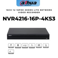 Dahua CCTV IP NVR 16CH 1U 16PoE 2HDDs Lite Network Video Recorder  NVR4216-16P-4KS3