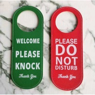 Do Not Disturb Door Hanger Sign / Please Knock Sign Leather