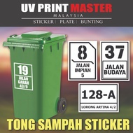 STICKER PLOTTING TONG SAMPAH WATERPROOF / TONG AIR / TONG SAMPAH BERTUTUP/ADDRESS STICKER