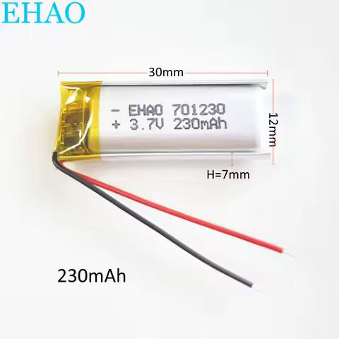 EHAO 701230 3.7V 230mAh Lithium Polymer LiPo Rechargeable Battery For Mp3 Recording Pen Bluetooth He