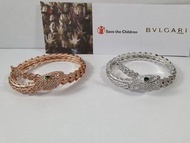 Bvlgari 寶格麗 Serpenti 系列蛇形滿鑽手環 [玫瑰金/銀色]