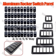 ZR For 2 3 4 5 6 Way Dual Bule LED Marine Boat Rocker Switch Panel For Truck Boat Car Switch Panel  