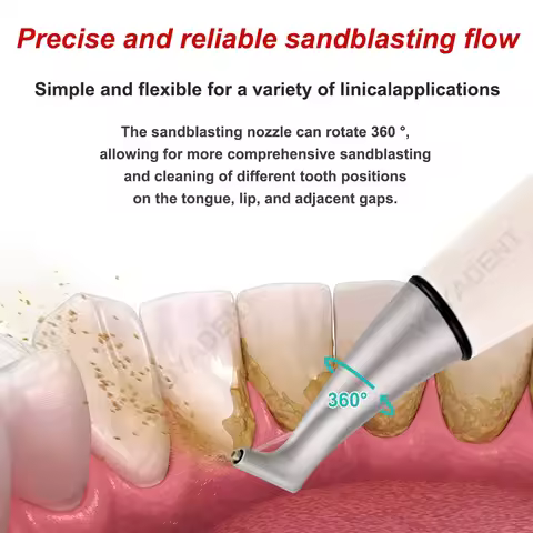 Dental Air Prophy Jet Polisher Tooth Whitening Sandblasting Gun For 65μm Supragingival Sandblasting 