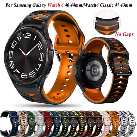Sport Silicone Strap For Samsung Galaxy Watch 6 44mm 40mm Replacement 20mm Watch Band Bracelet Galax