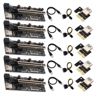 PCIE Riser 1X to 16X Graphic Extension with Temperature Sensor for GPU Mining Powered Riser Adapter Card