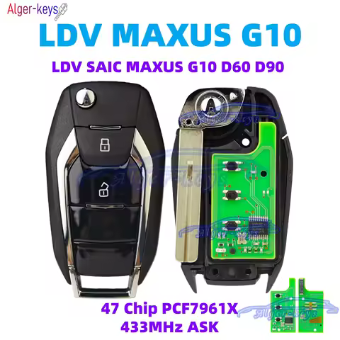 Alger-keys Remote Key For LDV SAIC MAXUS G10 ID47 Chip PCF7961X Remote Control Car Key 433MHz ASK D6