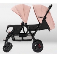 Double Stroller Twin Stroller Tandem Two Hand Fold with Free Gift