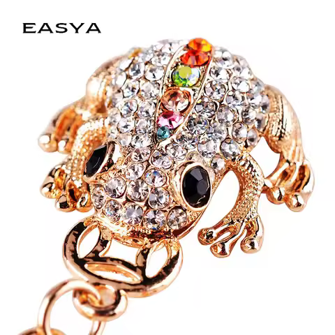 EASYA New Arrival Toad Mouth with Old Coin Car KeyChain Chinese Mascot Key Ring Chain Women Handbags