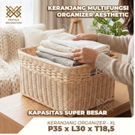 PRATALA LARGE MULTIPURPOSE STORAGE BOX BASKET STORAGE ORGANIZER P35 X W30 X H18.5