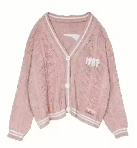 Taly Swif T 1989'S Cardigan Pink Blue Seagull Jacket Sweater Y2k Top 001