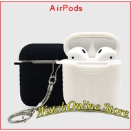 Airpod/Airpods silicone case protects Apple Blutooth headphones with metal strap