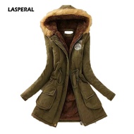 Áo Khoác Parka Mùa Đông Cho Nữ Áo Khoác Dài Cổ Lông Giả Thường Ngày Vải Cotton Áo Khoác Laidies Thời