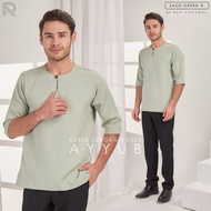 SAGE GREEN | Kurta Lengan 3 Suku Relaxed Fit Exclusive.